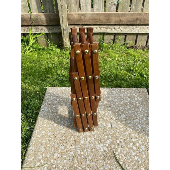 Vintage wooden expandable wine bottle drinking rack holder 10 spaces - Picture 5 of 5